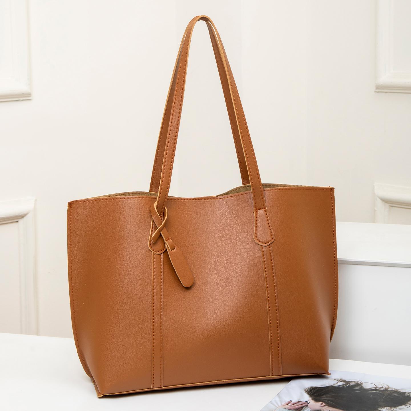 

Women s Solid Color Large Capacity Tote Bag for Travel, Fashionable Lightweight Portable Shoulder Bag for Daily , Casual Totes (30cm Max Length 50cm)