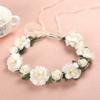 Flower Hair Wreath Headband Floral Crown Garland with Adjustable Ribbon Festivals Wedding Party Headpiece for Women Girl
