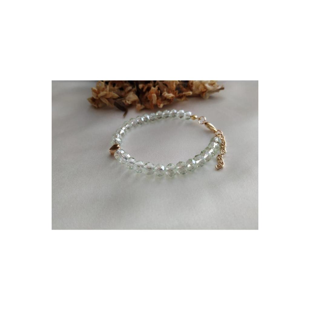 Rosa Armband mit Kristallperlen