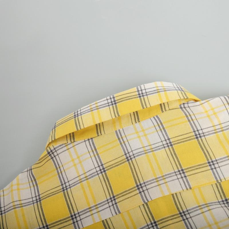 Chemise à carreaux vintage pour femme automne et hiver