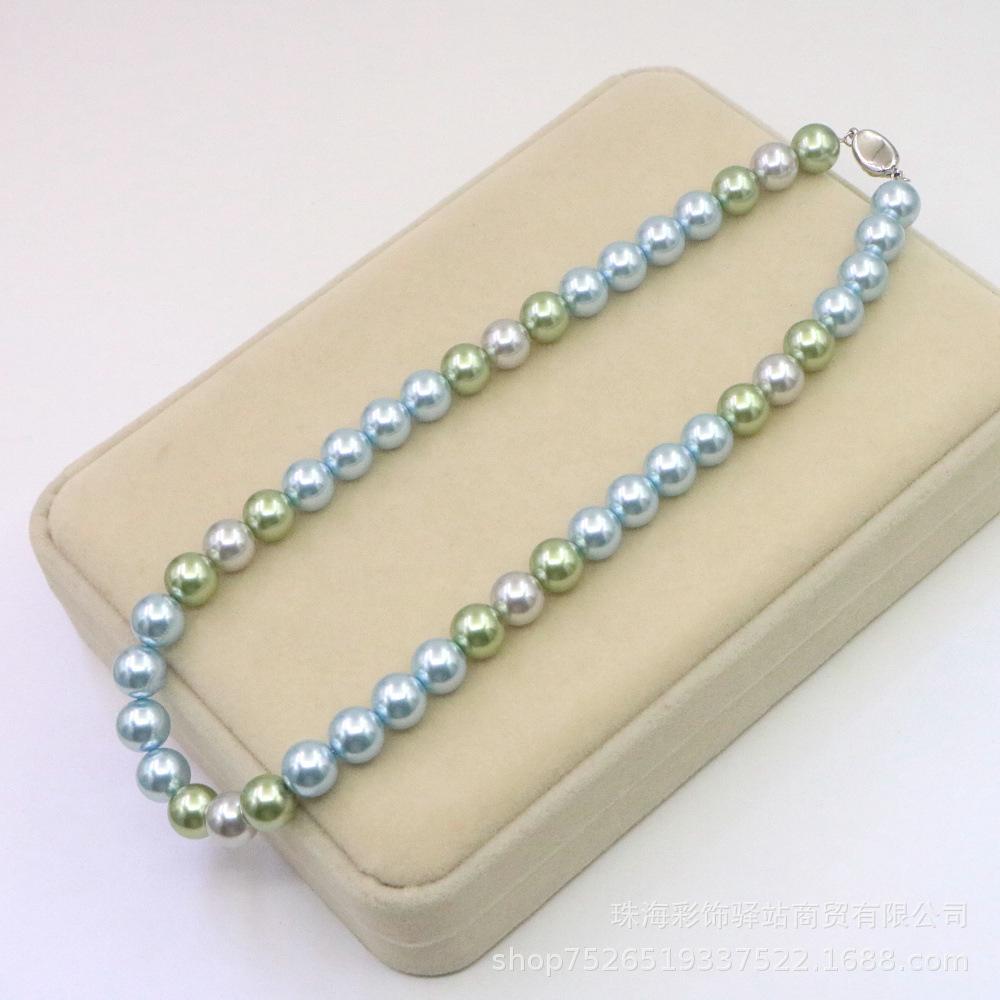 Morandi Candy Color Pearl Necklace Set for Women - Imitation Tahitian Round Pearls