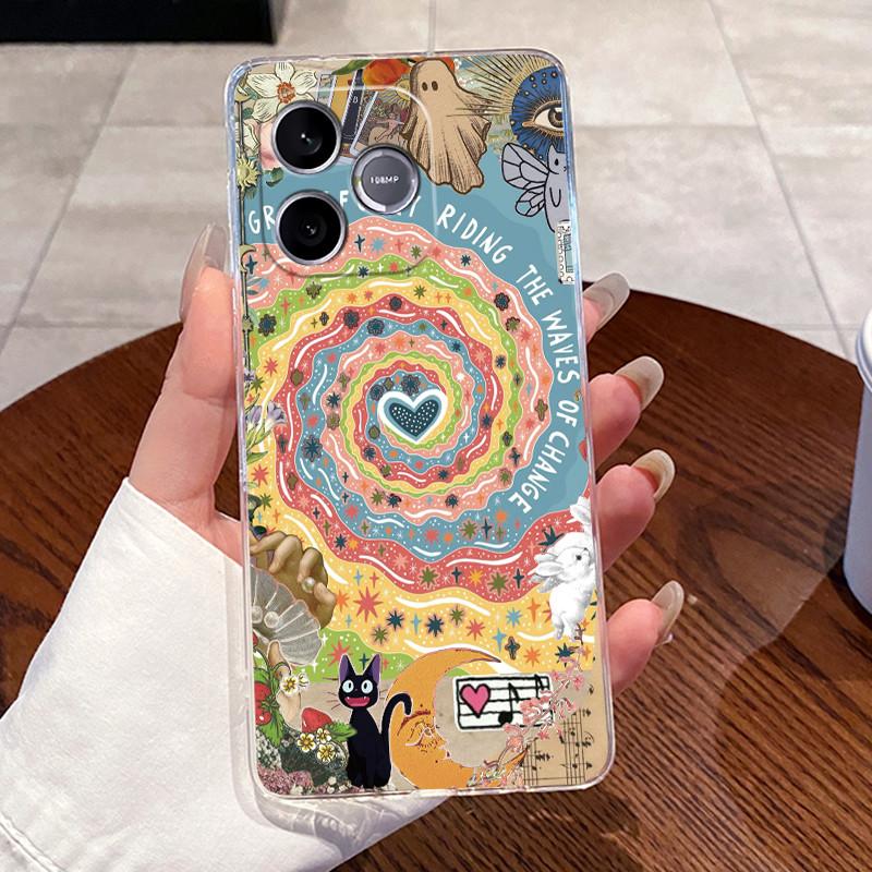 Jelly Casing For Honor 600 Lite / Honor 500 Smart 5G Clear Silicone Soft TPU Back Cover Cute Cat Rabbit Heart Protective Case
