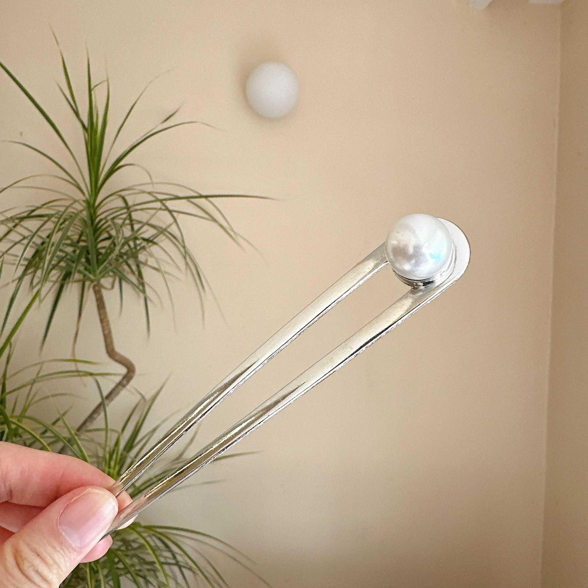 Elegant Pearl-Inspired Modern Hairpin - Versatile High-End Chinese Style серебряный
