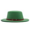 Autumn and winter new British men's top hat, flat-top woolen hat, European and American jazz hat, big-brimmed women's hat