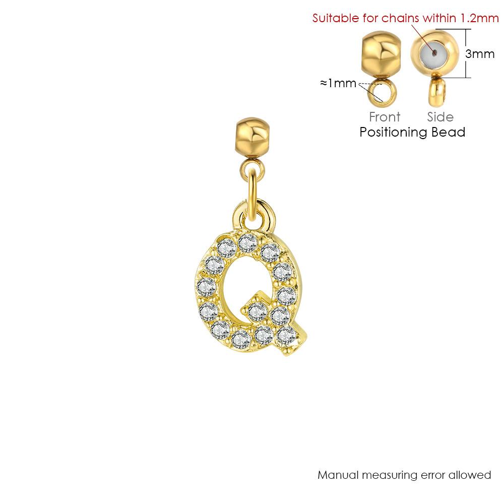 Trendy Letter Cubic Zircon Pendant For Women Positioning Charm Bracelet Necklace DIY Making Jewelry Accessories