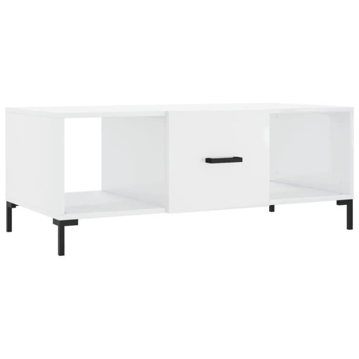 VidaXL Coffee Table High Gloss White 102x50x40 Cm Engineered Wood 829302