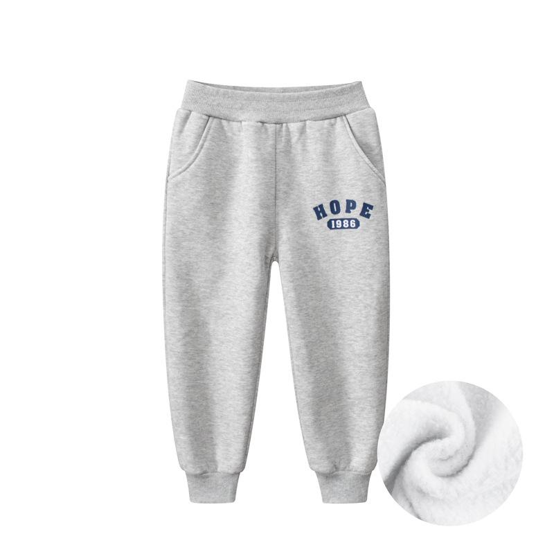 Kids Korean Style Boys Fleece-Lined Jogger Pants 120cm