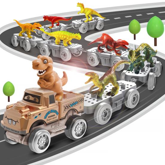 Kids Dinosaur Train Toy DIY Track Building Dino Train Fine Motor Skills Toddlers