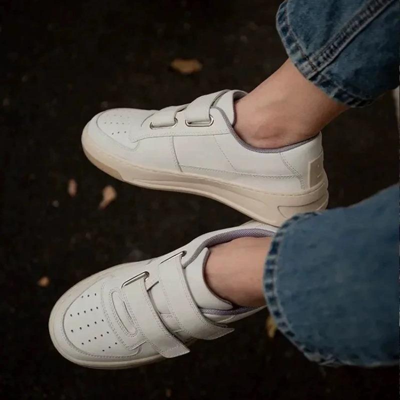 High-End Plateau-Klett-Smiley-Little-White-Schuhe Damen Sport und Freizeit Plateau-Vielseitige Leder-Board-Schuhe