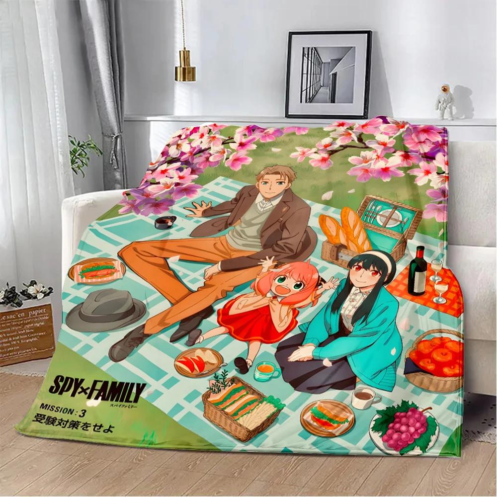 Spy x family Cartoon anime Printed Blanket Picnic Blankets Warm Blanket Soft and Comfortable Blanket Home Travel Birthday Gift