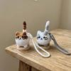 Handwoven Hand Crochet Cat Keychain Animal Soft Cute Small Cat Doll Keychain Braided Strap Multi Color Cat Plush Keychain