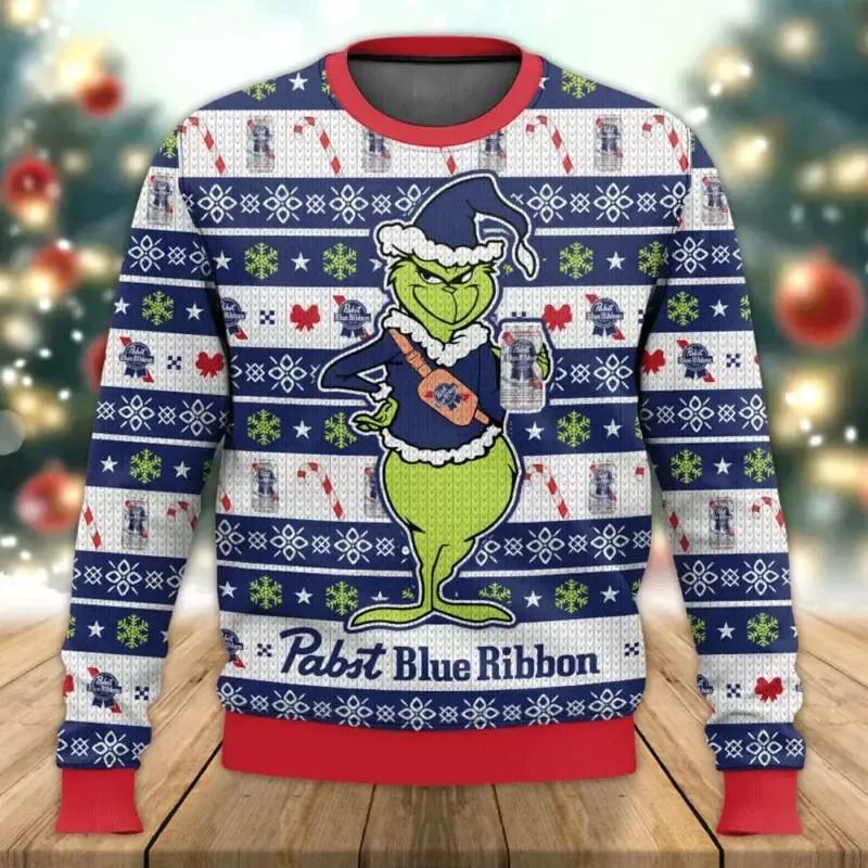 Herren 3D Weihnachtsdruck Rundhals Pullover Hoodie - Lässiges Langarm Oberteil