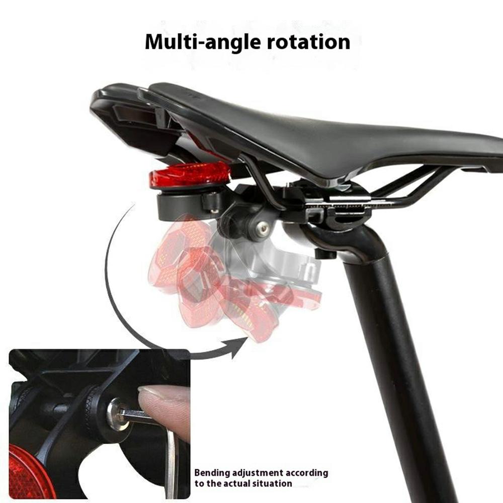 For AirTag Bicycle Tail Light Adjustable Angle Night Cycling Warning Lamp for Mountain Road Bike (Without Airtag)