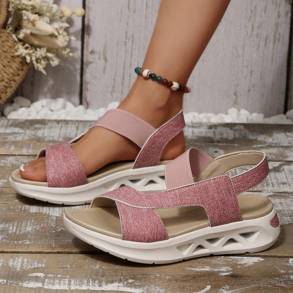Foreign trade summer new women's platform sandals large size soft sole casual fish mouth platform beach sandals