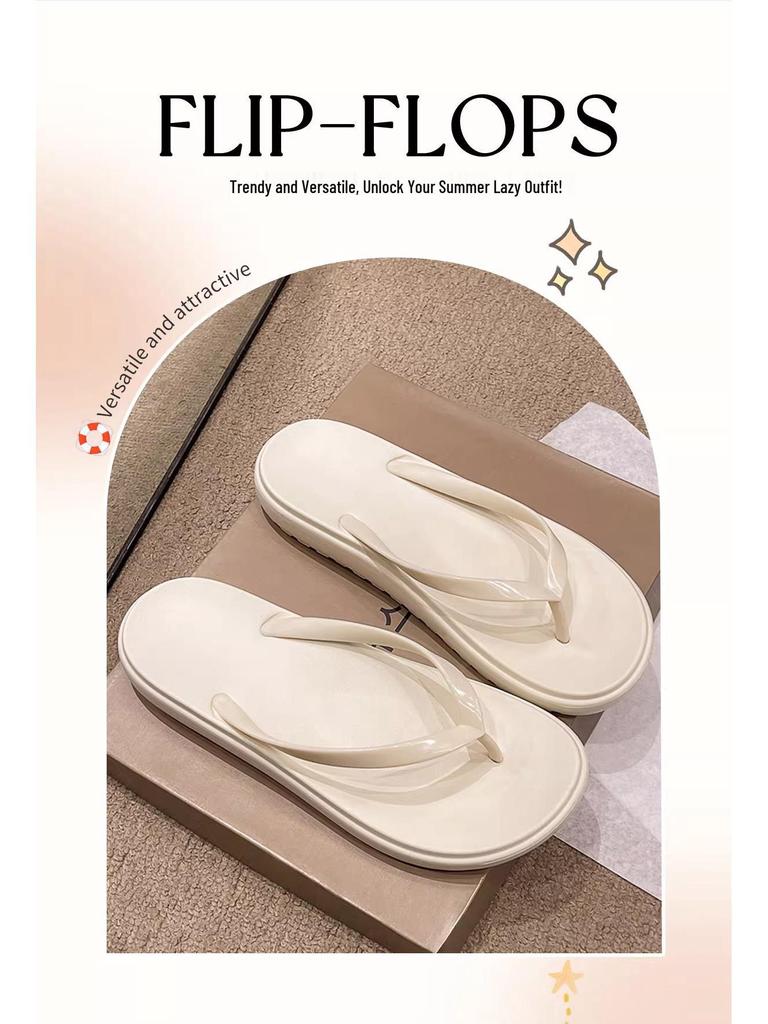 Eva Women’s Non-Slip Summer Flip-Flops - Toe-Post Beach Sandals for Outdoor Wear, Solid Colors, High-End Feel