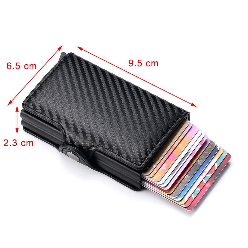 Portafoglio Porta Carte di Credito in Fibra di Carbonio da Uomo Doppio Anti-Rfid Custodia Portacarte Bancarie Portafoglio Metallo Business Banca Minimalista Portafoglio Regalo