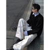 Herren Herbst Gestreiftes Patchwork Sweatshirt - Fake Zweiteiliger Kragen Langarm Streetwear Oberteil