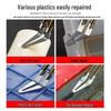 Bumper Headlight Plastic Repair Kit: Welding Nails, Gun, Triangular Head, Smoothing Knife, Right Angle, Bent Corner Tool.