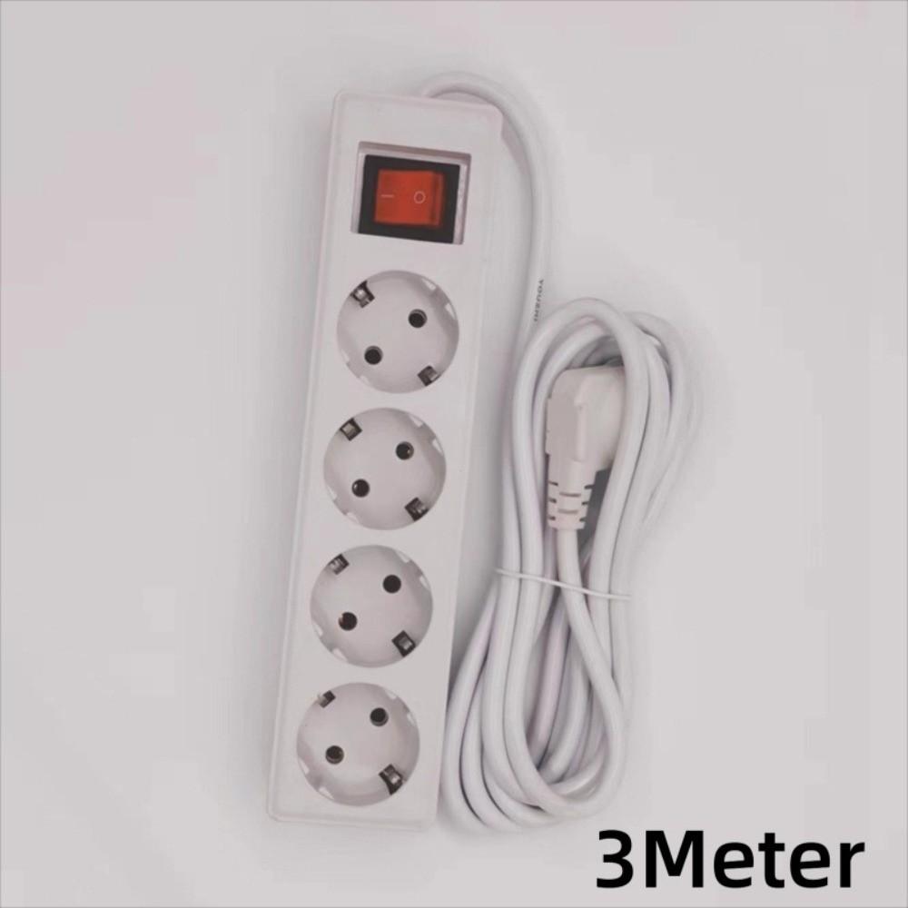 2/3/5Meters Cord EU Power Strip with ON/OFF Switch Power Converter Flat Adapter  European Standard