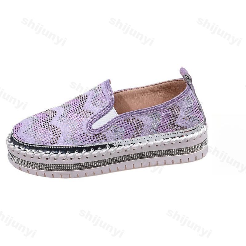 Fashion Shallow Mouth Slip on Casual Loafers Women's 2025 Summer Breathable Comfortable Thick Soled Shoes Fashion Versatile Single Shoes