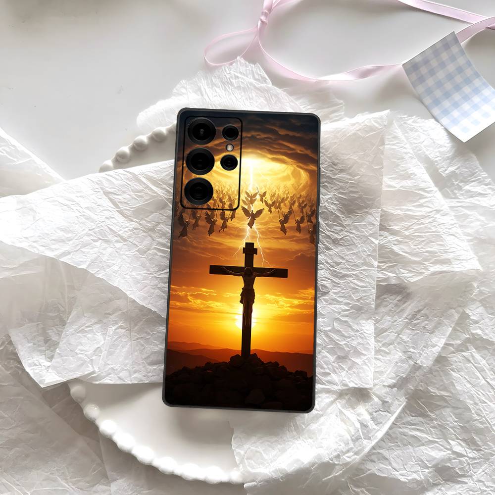 Christliches Jesus Kreuz Handyhülle Für Samsung S 24 Fe 25 Ultra Plus 20 Lite 21 30 22 23 24 22 Ultra 5G Fundas