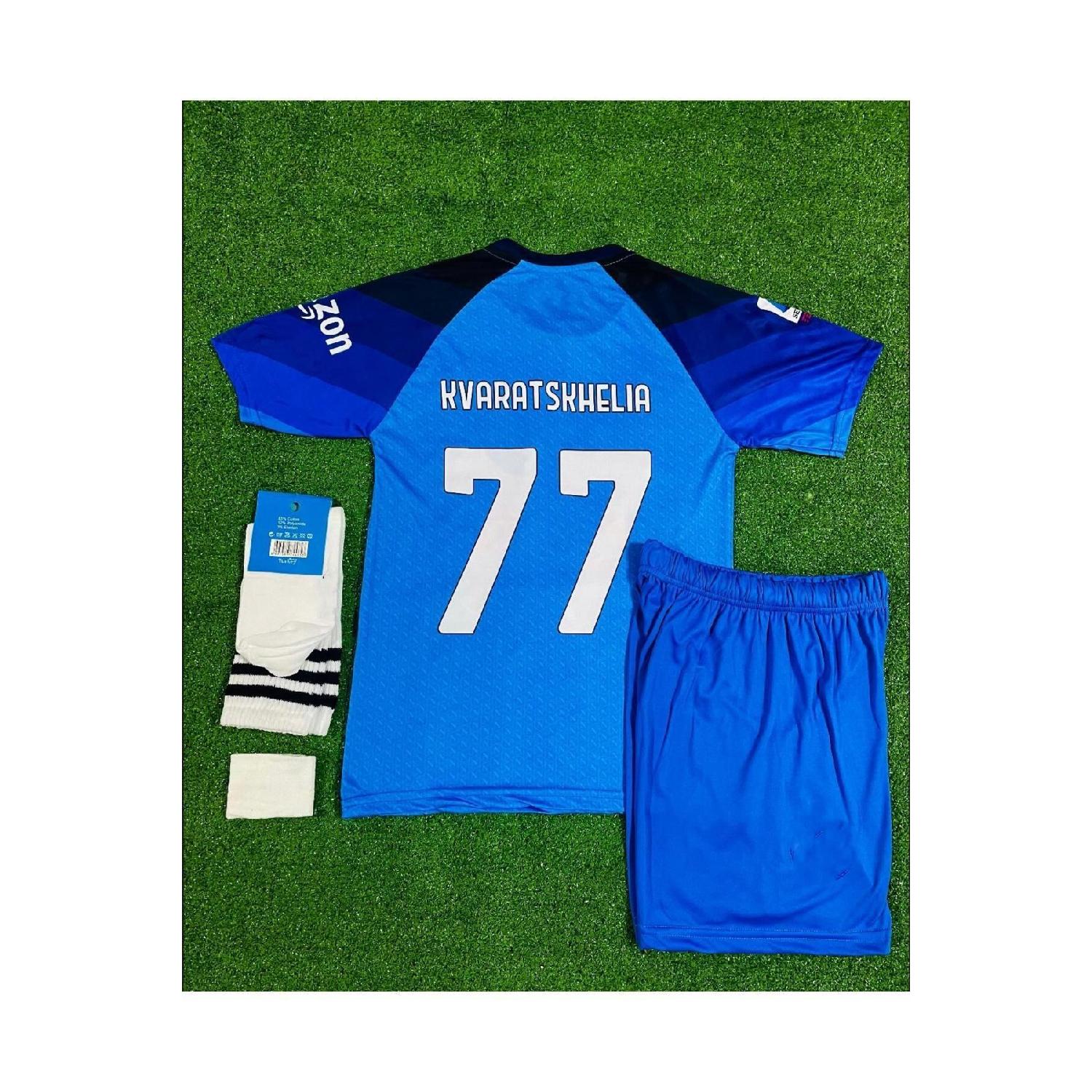 

Napoli 2023/24 New Season Kvaratshelia Home Kids Jersey Set Of 4 5-6 Yaş синий