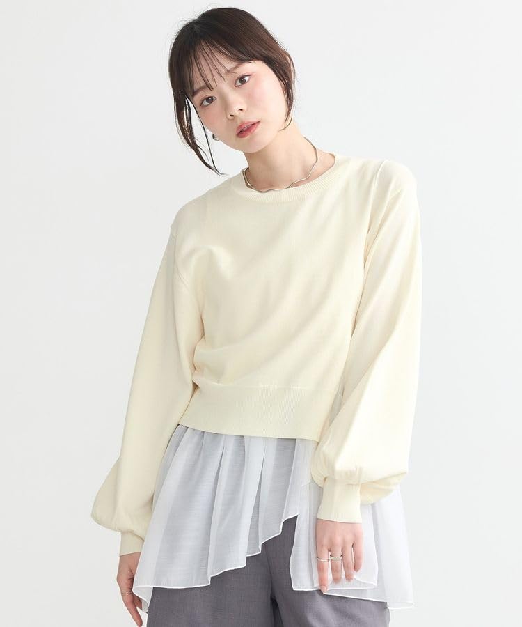 music Sweatshirt set of side slit knit and flare tank for ivory [earth & ecology] 2 women,