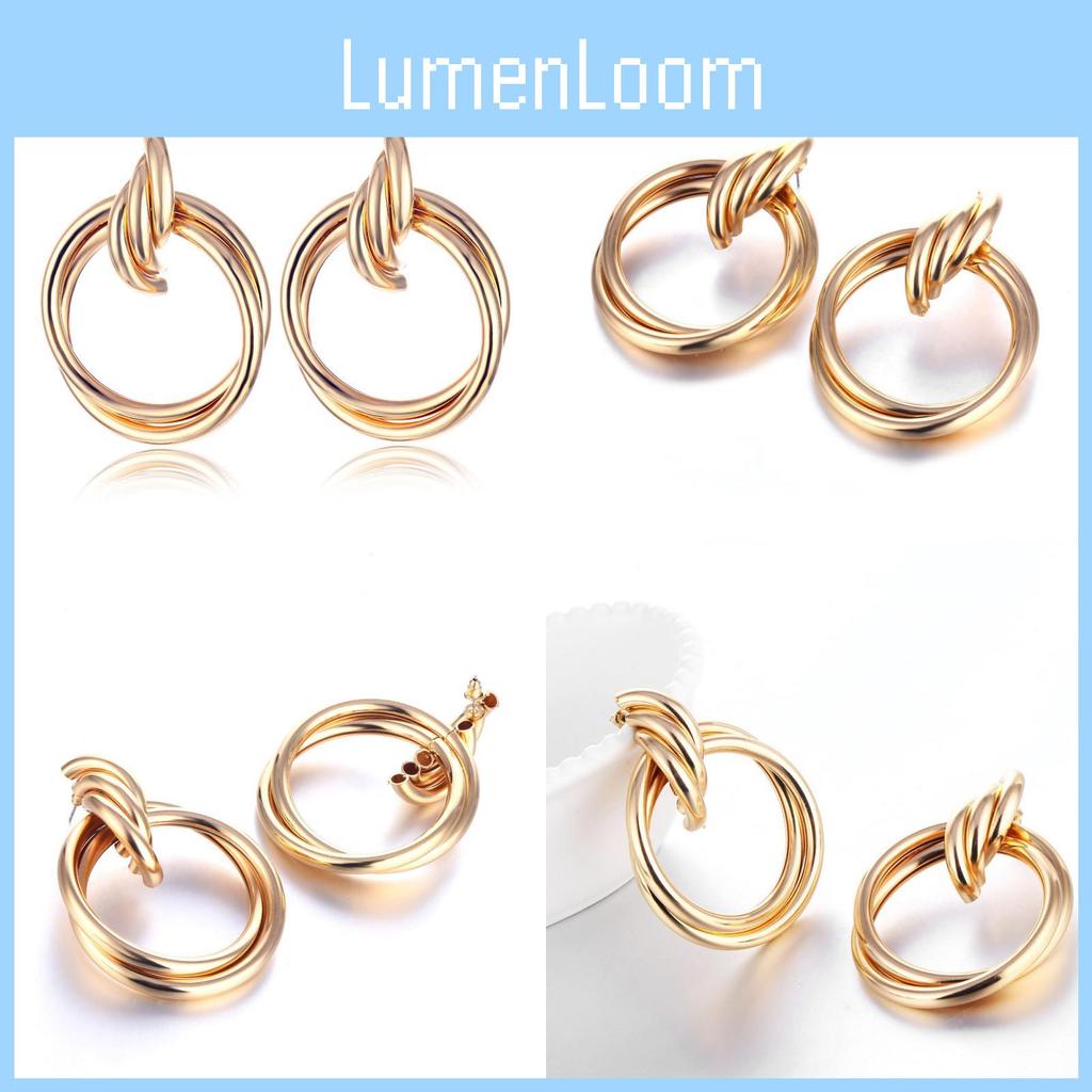 Sleek Gold Alloy Earrings For Women Simple Yet Trendy Perfect Birthday Gift