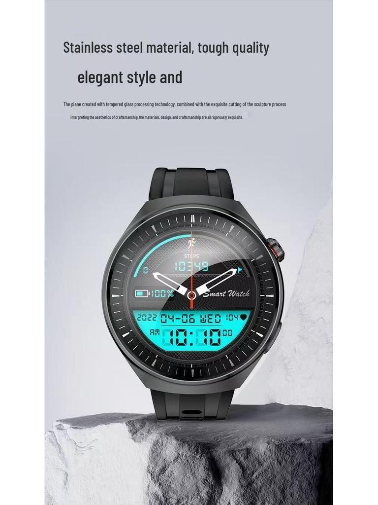 Runde Watch4P Smart Bluetooth Smartwatch mit Blutsauerstoff- und Herzfrequenzüberwachung, Schrittverfolgung