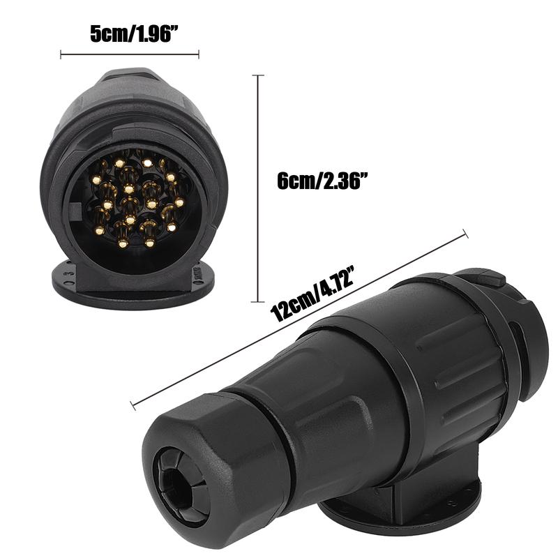 12V 13 Pin Trailer Plug Durable 13 Pole Electrical Caravan Wiring Connector Towing Bar Socket Adapter Car Truck RV Accessories