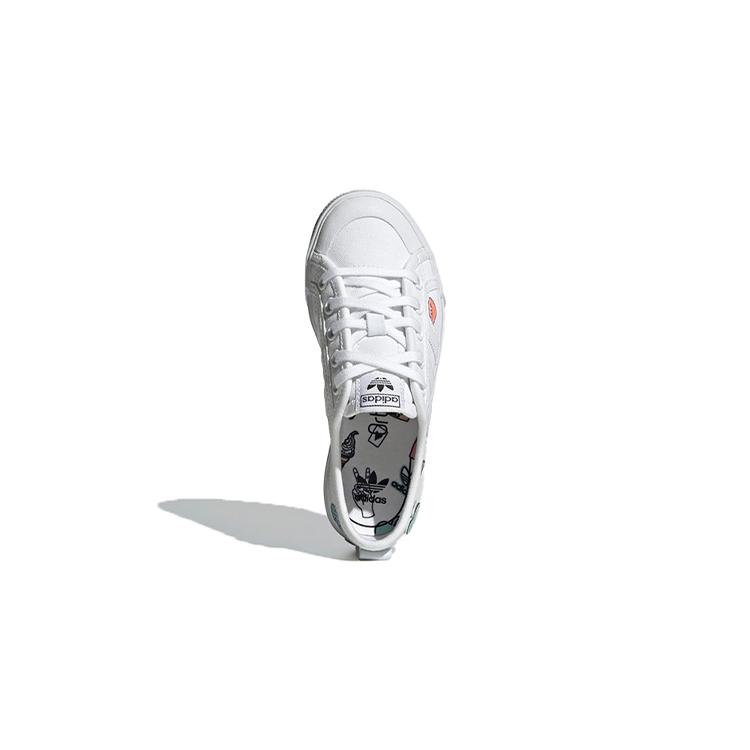 adidas Originals Nizza C Canvas Comfortable Abrasion Resistant Low Top Skateboard Shoes White FY3399