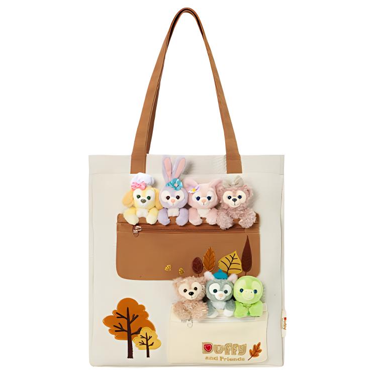 

New Disney Fabric Shanghai Disney Seven Treasure Bag Tote Shopping Bag Shoulder Bag Regular Unisex Beige 400060416832 36.1*4.1*40.1CM