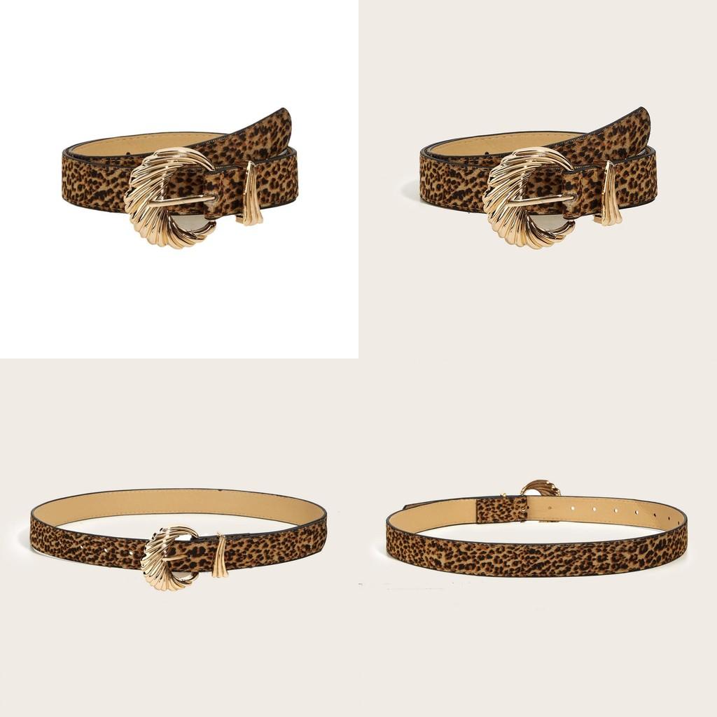 Fashion Metal Needle Buckle Belt With Tiger Print Design For Daily Office Outfit