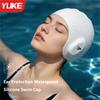 1 Pieza Gorro de Natación Impermeable para Mujer, Talla Grande, No Aprieta, Silicona Resistente al Cloro para Adultos con Protección para los Oídos, Circunferencia de Cabeza Grande