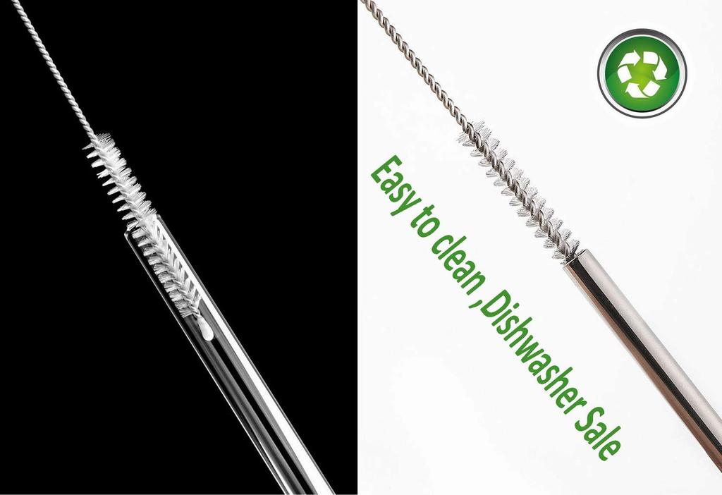 AFUUFA Straw Brush 10 12mm for Multiple Pipe Nylon Stainless Steel Handle Straw Brush Set, Pieces, 12-Inch Extension, Diameter, Sizes, Bristles,