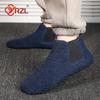 YRZL Winter Warm Cotton Shoes Men Indoor Home Slipper Thin Bottom Plush Cotton Man Casual Shoes Soft Sole Anti-slip Slippers Man