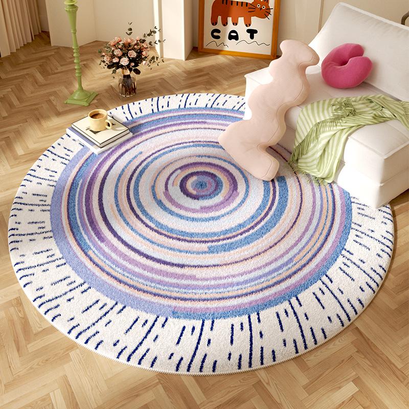 Pink Living Room Decoration Single Sofa Carpet Cute Lollipop Rugs for Bedroom Colorful Round Plush Rug Fluffy Soft Thick Mat