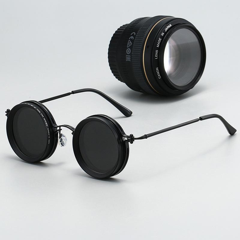 Neutral New Round Frame Adjustable Light-reducing Sunglasses Outdoor Fishing Driving UV400 Personalized Polarized Sunglasses