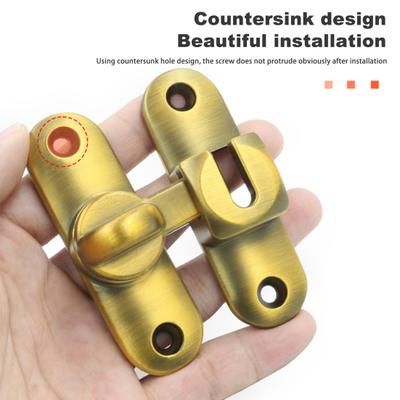 Barn Door Lock 90/180 Degree Flip Sliding Door Latch Punch Free Simple Installation Heavy-Duty Bar Gate Latch Safety Slide Door Lock