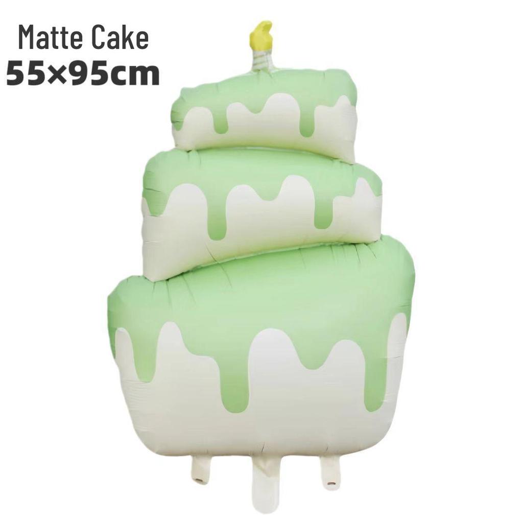 3D Cartoon Birthday Cake Balloon - Foil Decoration for Kids' Parties