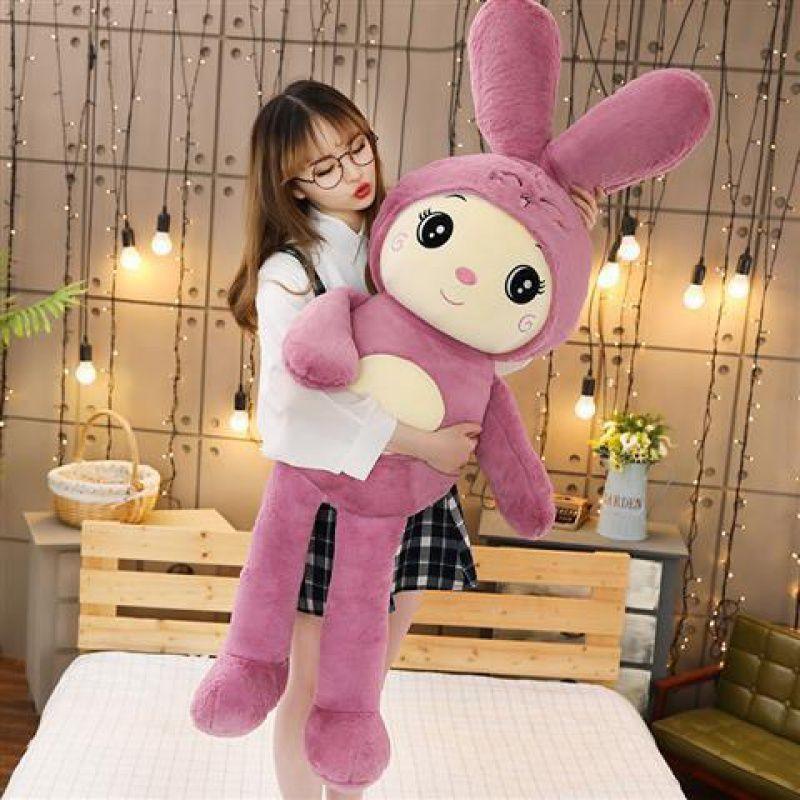Large Plush Rabbit Toy Pillow Adorable Soft Stuffed Bunny Doll For Kids Gifts