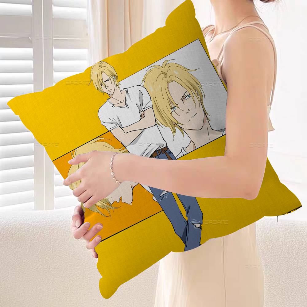 Banana Fish Pillow Cover for Bedroom Room and Living Room Sofa Decorative Cushion Cover