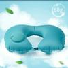 1 Press Type Inflatable Pillow U-shaped Pillow, Foldable U-shaped Double Hump Neck Pillow, Portable Outdoor Travel Pillow
