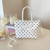Polka Dot Lace Plaid Handbag Bowknot Sweet Crossbody Bag Portable Lattice Cherry Handbag  Students