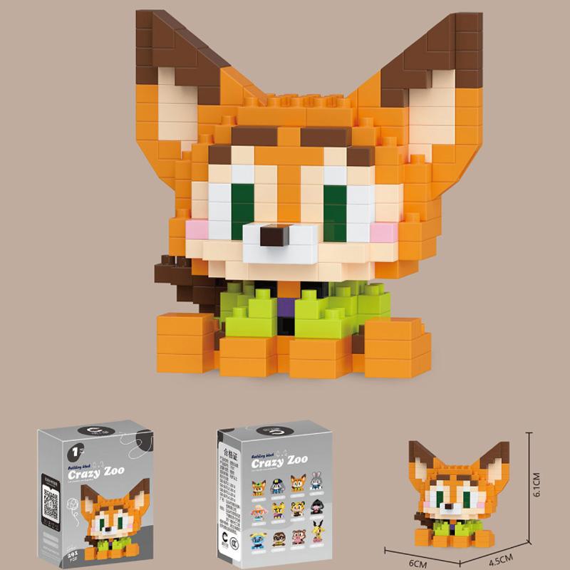 

Zootopia Micro Construction Blocks Set - Cute Nick Judy Figure Small Brick Figurine Toys For Fans Birthday Valentine Gift