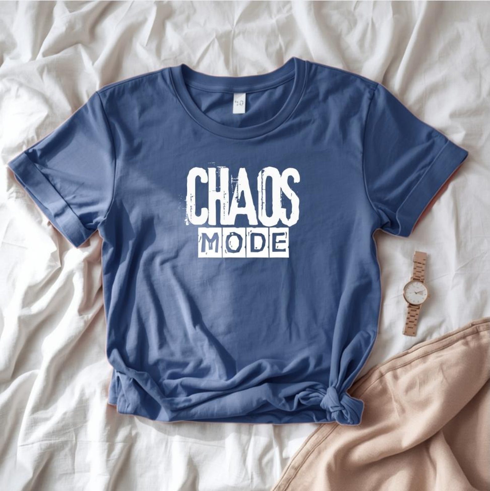 Chaos Mode Shirt, Funny Graphic Tee, Bold Statement T-Shirt, Sarcastic Humor Shirt, Trendy Streetwear Graphic Tee L