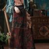 Fallen Ancient Mud Retro Lace-up Patchwork Corduroy Wrap Skirt
