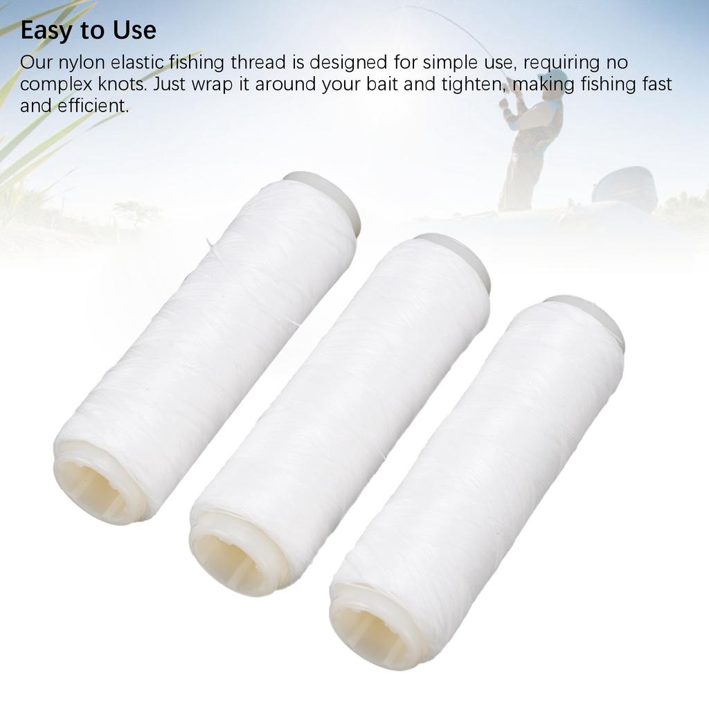 3Pcs Fishing Baits Thread Nylon Elastic Flexible Fishing Baits String for Professionals Beginners 100m 328.08ft 0.3mm Diameter