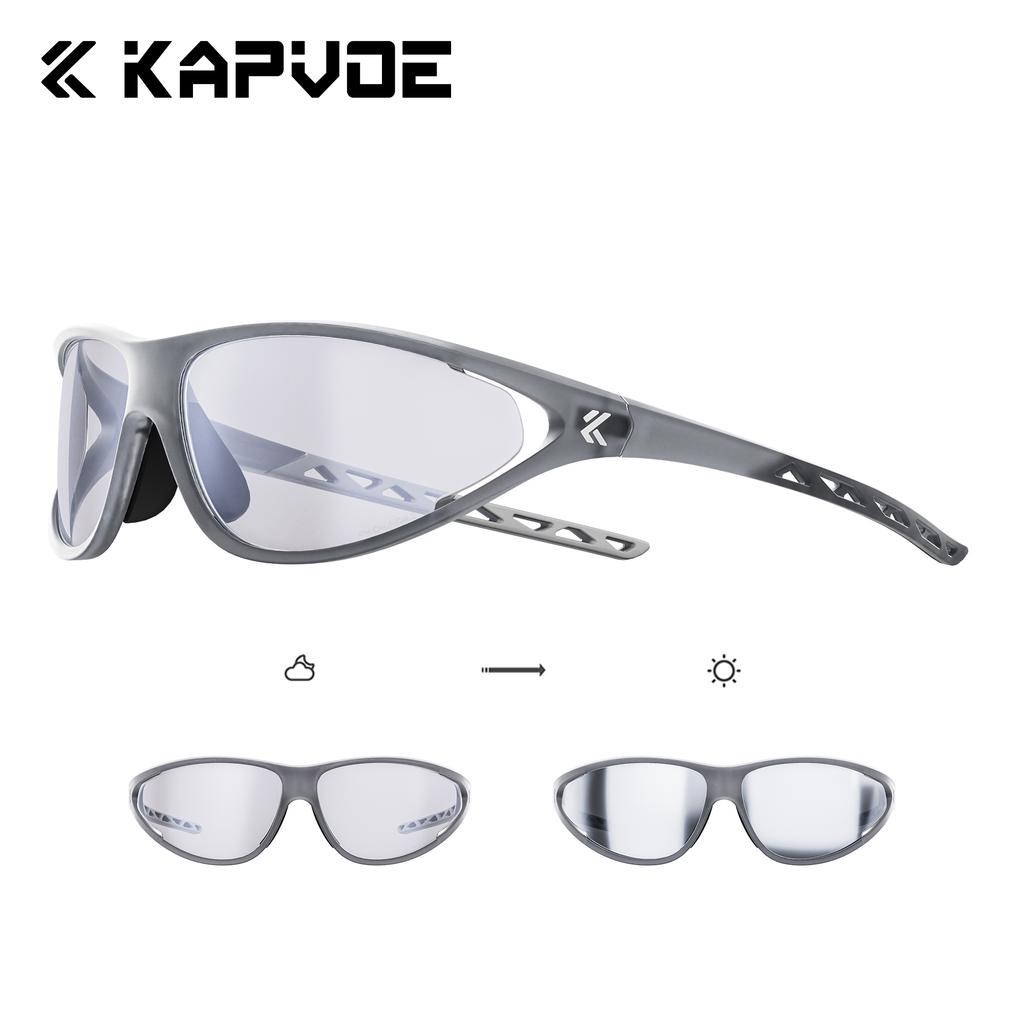 Kapvoe Hot Fashion Cycling Sunglasses Men Photochromic Glasses Mountain Running Hiking Eyewear Sports UV400 Climbing Goggles