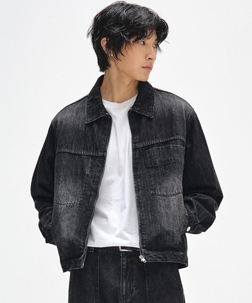Decet Denim Zip Jacket Dcjk002Blacka